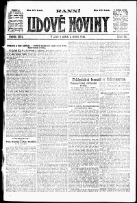 Lidov noviny z 1.2.1918, edice 1, strana 1