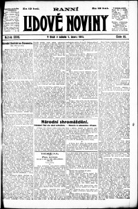 Lidov noviny z 1.2.1919, edice 1, strana 1