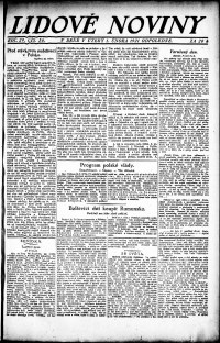 Lidov noviny z 1.2.1921, edice 3, strana 1