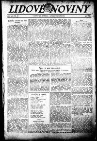 Lidov noviny z 1.2.1922, edice 1, strana 1