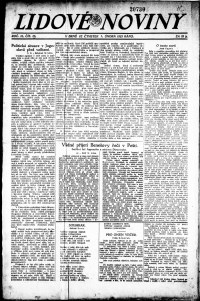 Lidov noviny z 1.2.1923, edice 1, strana 1