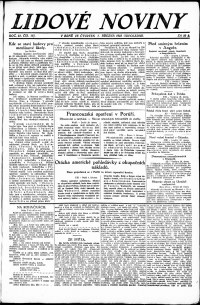 Lidov noviny z 1.3.1923, edice 2, strana 1