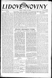 Lidov noviny z 1.3.1933, edice 1, strana 1