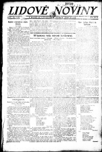 Lidov noviny z 1.4.1920, edice 1, strana 1