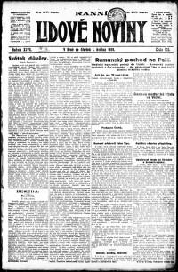 Lidov noviny z 1.5.1919, edice 1, strana 1