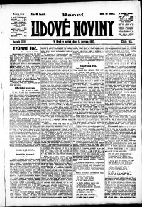 Lidov noviny z 1.6.1917, edice 1, strana 1