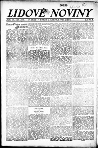 Lidov noviny z 1.6.1920, edice 1, strana 1