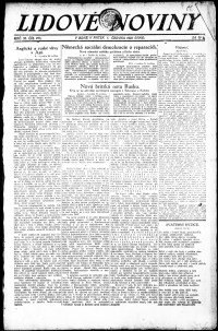 Lidov noviny z 1.6.1923, edice 1, strana 1