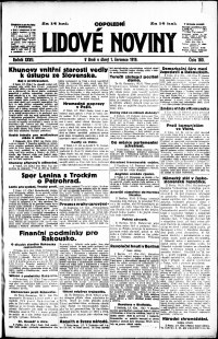 Lidov noviny z 1.7.1919, edice 2, strana 1