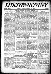 Lidov noviny z 1.7.1922, edice 1, strana 1