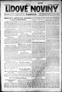 Lidov noviny z 1.9.1919, edice 1, strana 1