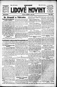 Lidov noviny z 1.9.1919, edice 2, strana 1