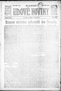 Lidov noviny z 1.10.1919, edice 1, strana 1