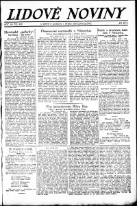 Lidov noviny z 1.10.1921, edice 2, strana 1