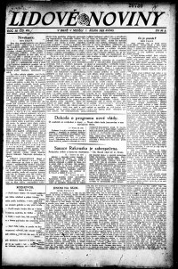 Lidov noviny z 1.10.1922, edice 1, strana 1