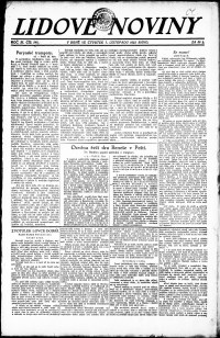 Lidov noviny z 1.11.1923, edice 1, strana 1