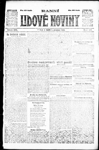 Lidov noviny z 1.12.1918, edice 1, strana 1