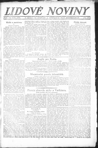 Lidov noviny z 1.12.1920, edice 2, strana 1