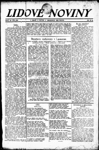 Lidov noviny z 1.12.1922, edice 1, strana 1