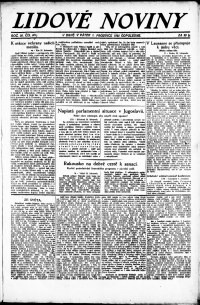 Lidov noviny z 1.12.1922, edice 2, strana 1