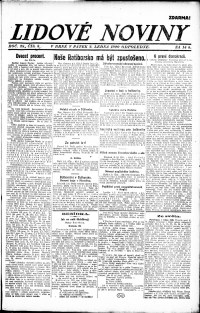 Lidov noviny z 2.1.1920, edice 2, strana 1