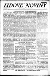 Lidov noviny z 2.1.1922, edice 1, strana 1