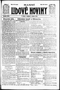 Lidov noviny z 2.2.1918, edice 1, strana 1