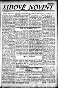 Lidov noviny z 2.2.1920, edice 1, strana 1