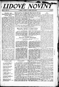 Lidov noviny z 2.2.1923, edice 1, strana 1