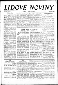 Lidov noviny z 2.2.1933, edice 1, strana 1