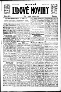 Lidov noviny z 2.3.1918, edice 1, strana 1