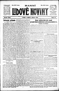 Lidov noviny z 2.3.1919, edice 1, strana 1