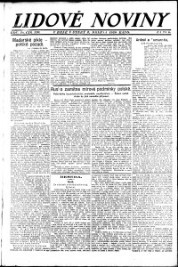 Lidov noviny z 2.3.1920, edice 1, strana 1