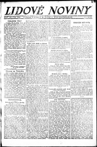 Lidov noviny z 2.3.1920, edice 2, strana 1