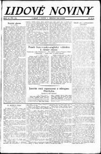 Lidov noviny z 2.3.1923, edice 1, strana 1