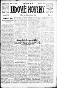 Lidov noviny z 2.4.1919, edice 1, strana 1
