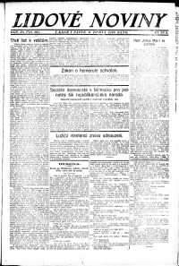 Lidov noviny z 2.4.1920, edice 1, strana 1