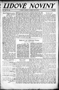 Lidov noviny z 2.4.1922, edice 1, strana 1