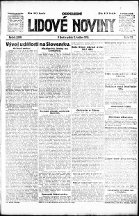 Lidov noviny z 2.5.1919, edice 1, strana 1
