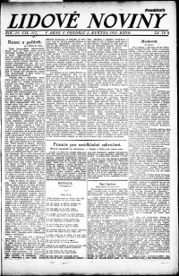 Lidov noviny z 2.5.1921, edice 1, strana 1