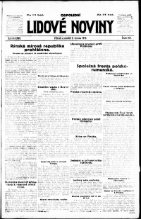 Lidov noviny z 2.6.1919, edice 2, strana 1