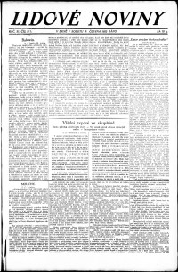 Lidov noviny z 2.6.1923, edice 1, strana 1
