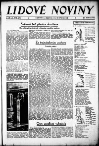 Lidov noviny z 2.6.1934, edice 3, strana 1