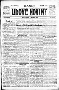 Lidov noviny z 2.7.1919, edice 1, strana 1