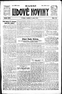 Lidov noviny z 2.8.1919, edice 1, strana 1