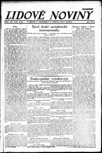 Lidov noviny z 2.8.1920, edice 1, strana 1