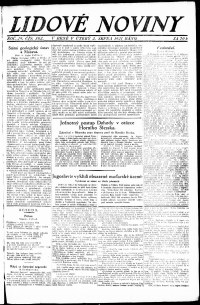 Lidov noviny z 2.8.1921, edice 1, strana 1