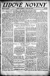 Lidov noviny z 2.8.1922, edice 1, strana 1
