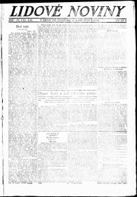 Lidov noviny z 2.9.1920, edice 1, strana 1
