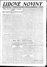 Lidov noviny z 2.9.1920, edice 2, strana 1